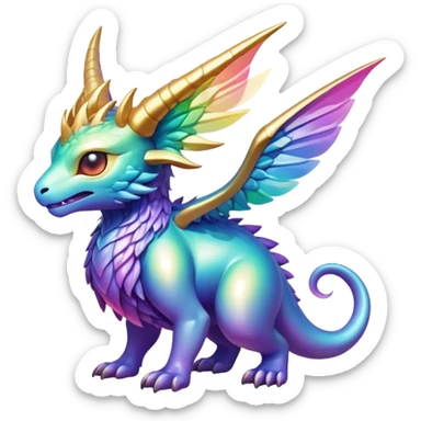 Epic divine legendary complex detailed iridescent gradients aesthetic-scenery-Fakémon-creature sticker