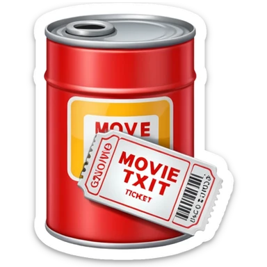 a can of gasoline and 2 tickets sticker