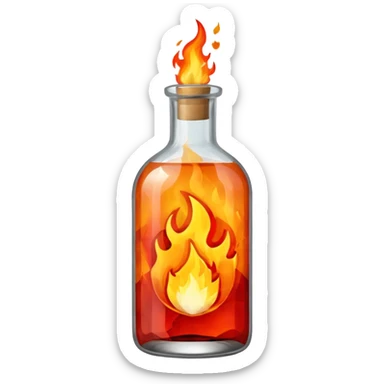 bottle on fire sticker