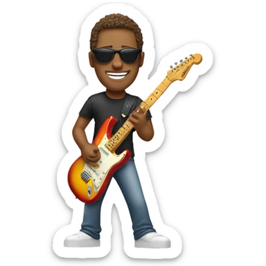 guy with sunglasses playing fender sunburst stratocaster sticker