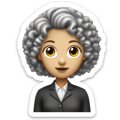 Curly girl with white skin cientific and investigator sticker