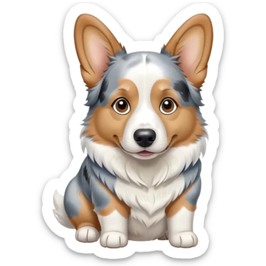 Blue Merle corgi  sticker