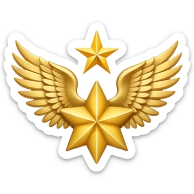 An image with wings on a star based on the star and wings of the basic emoji of the iPhone. sticker