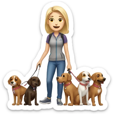 Dog walker with 6 dogs sticker