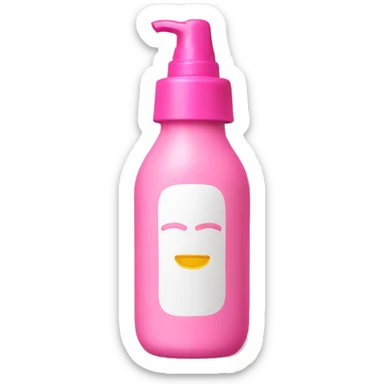 Pink sunscreen bottle sticker