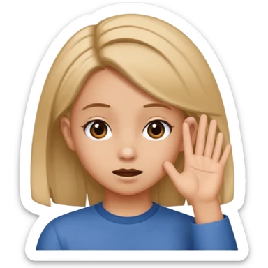 Girl tucking hair behind ear funny meme sticker