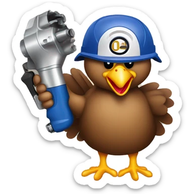 Turkey holding impact wrench sticker
