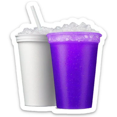 double stacked styrofoam white cups with no lid filled with purple soda and crushed ice sticker