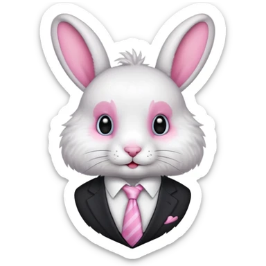 RABBIT WITH TIE sticker