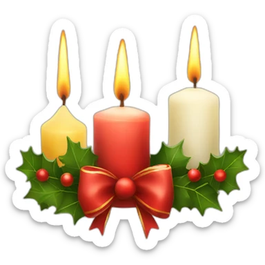 christmas candles with decor sticker