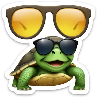 Turtle wearing sunglasses sticker
