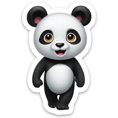 panda goes to the entrance  sticker