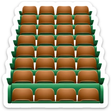 "iOS style stadium emoji, circular with seats and a field, no background" sticker