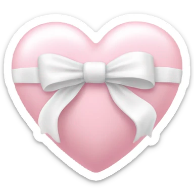 very light pink heart with a white swirly bow around it  sticker