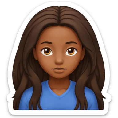 Black girl looking down at the floor sticker