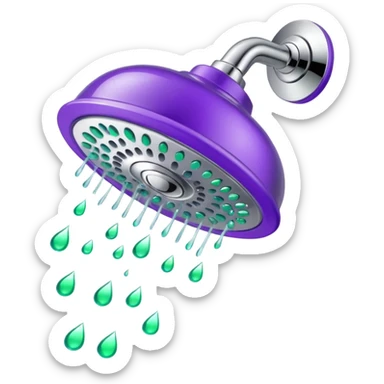 Purple and green shower sticker