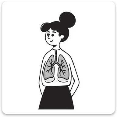 A close up of a woman showing the image of her lungs through her body sticker