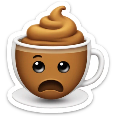 poop emoji and tea emoji combined sticker