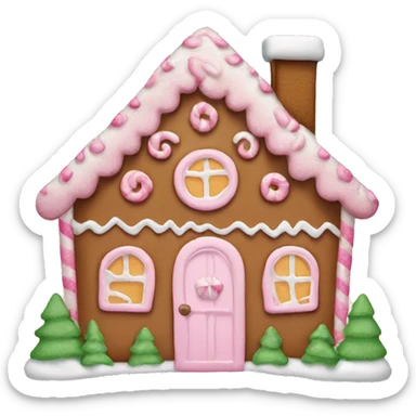 Light pink  gingerbread house sticker