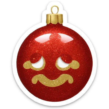 Red glitter Christmas bauble sticker