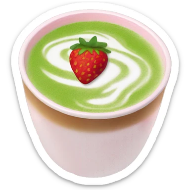 strawberry matcha latte sticker