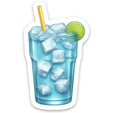 refreshing soda with ice cubes sticker