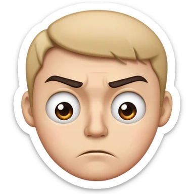 disapproving face with frown and raised eyebrow sticker