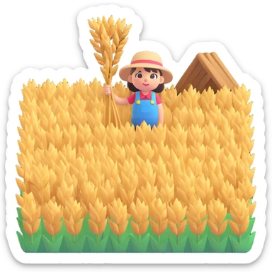 animal crossing character, little guy that harvest wheat sticker