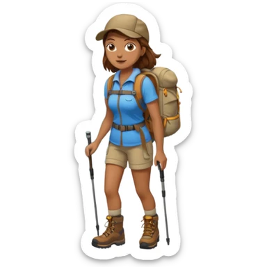 woman hiking  brown hair sticker