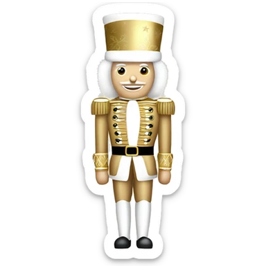 Gold beige and white Christmas nutcracker sticker