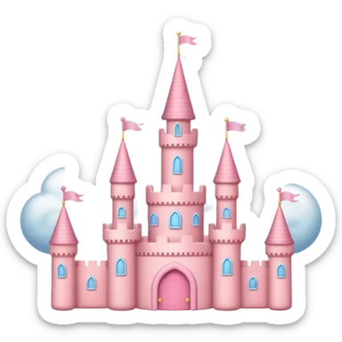 cloud pink castle sticker