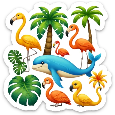 tropical animals sticker