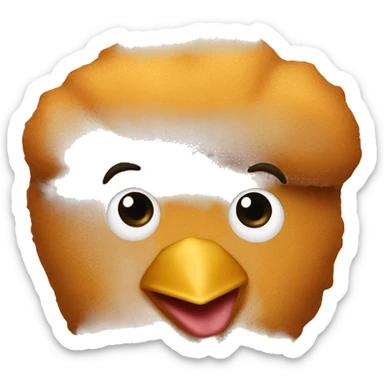 chicken nugget with brown texture sticker