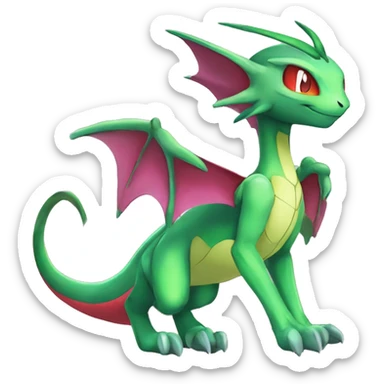Anthro Cool Edgy Legendary Colorful Shy Shiny Fakemon-Pokémon-Genesect-Flygon-Fantasy-Creature With Full Body Detailed High Quality sticker