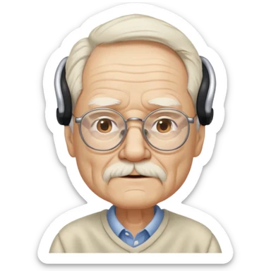 Old man with glasses and long white pony tail sticker