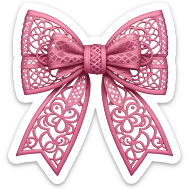 pink lace bow sticker