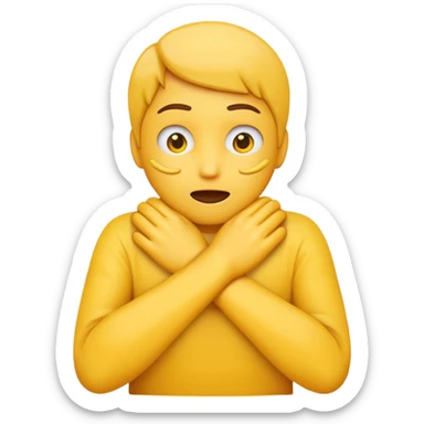 Hands in a strangling stance no bodies or faces just yellow hand emoji style sticker