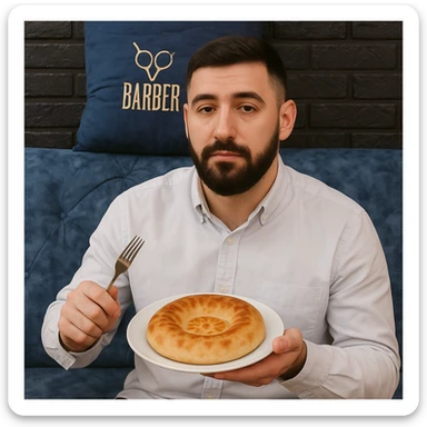 birinchidagi odamni yuziga 2 rasmdagi odamga uxshatib chizib bergin xuddu shunday non yen utirganini sticker