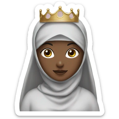 niqabi muslim girl with hijab crown  sticker