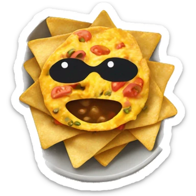 a bowl of loaded nachos without eyes sticker