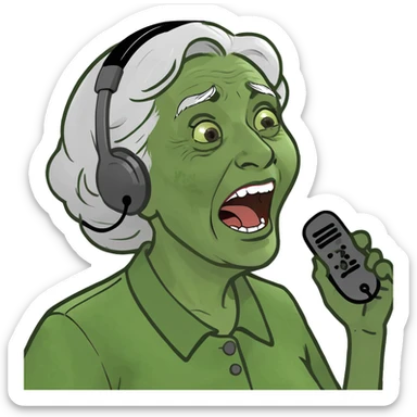 grandmother call center operator shouting “That's the one” in Russian sticker