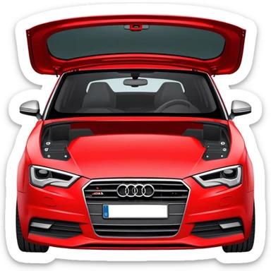 Red Audi A3 2014 no back doors sticker
