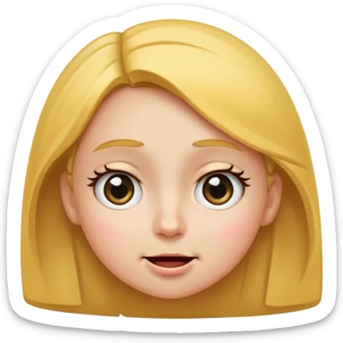 Face looking to the side with wide eyes and low mouth with raised eyebrows make it a girl and make them tilting their head to the side, looking at me with side eyes and mouth closed making a smiling frown face close the mouth sticker