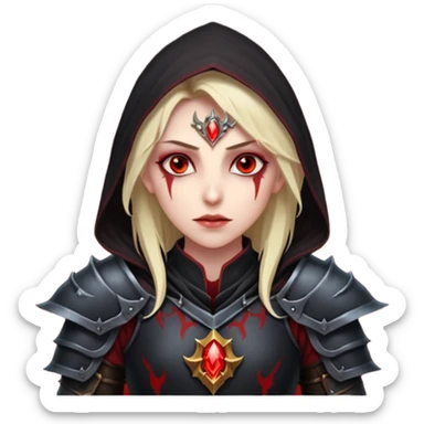 Blood elf deathKight glowing red eyes all clocked in darkness  sticker