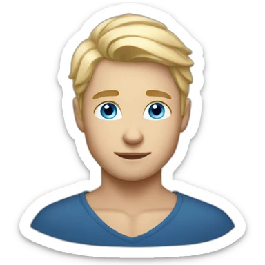 Blonde nordic guy with blue eyes sticker