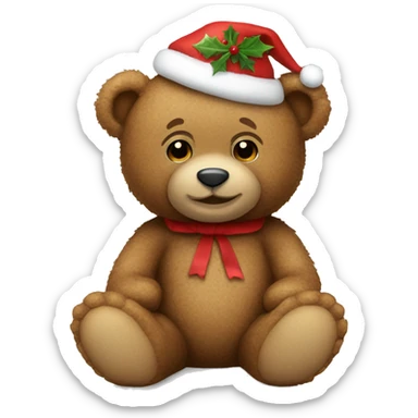 christmas teddy bear sticker