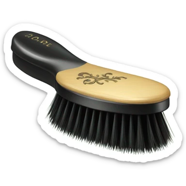 vintage rococo black hair brush sticker