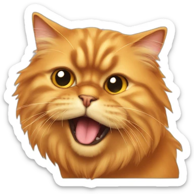 orange persian yawning sticker