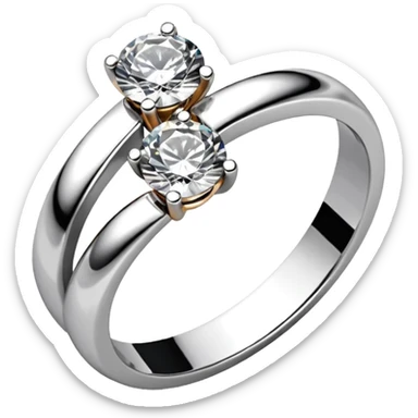 Diamond ring 💍 double rings twist with each other like engagement rings sticker