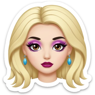 Boujy baddie best friends, fair skin, trendy heavy makeup sticker